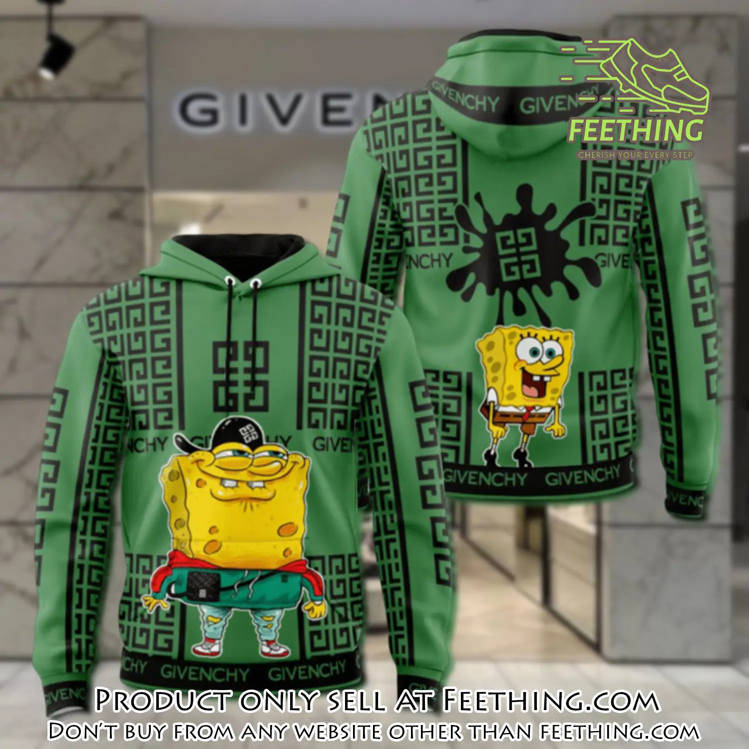 Givenchy spongebob unisex hoodie luxury brand gifts  jh2039 ft4248424